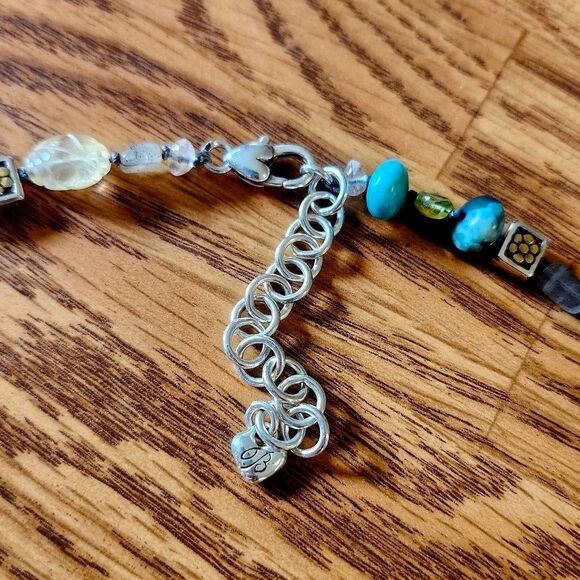 BRIGHTON "American Hero" Silver, Gold, Semi Precious Beaded Necklace BOHEMIAN! - Picture 6 of 13